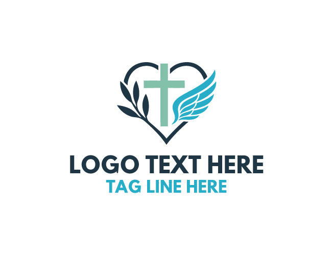 Wings Love Cross Faith Bond Logo