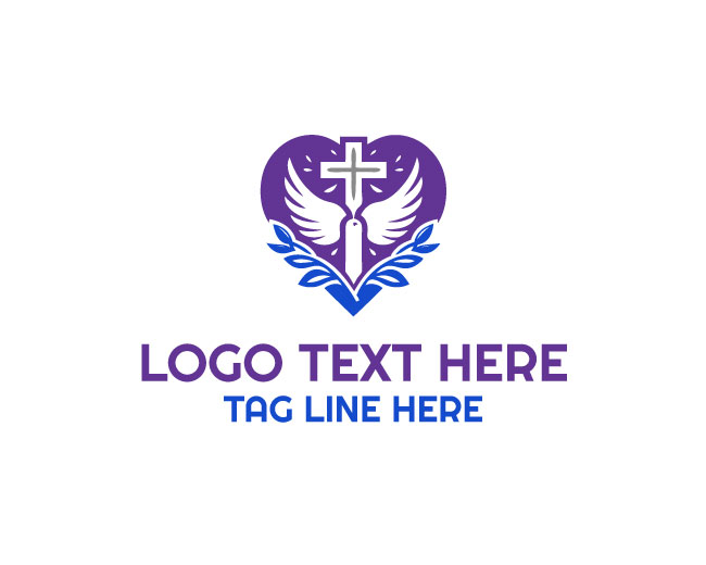  Wings Love Cross Ever Faith Logo