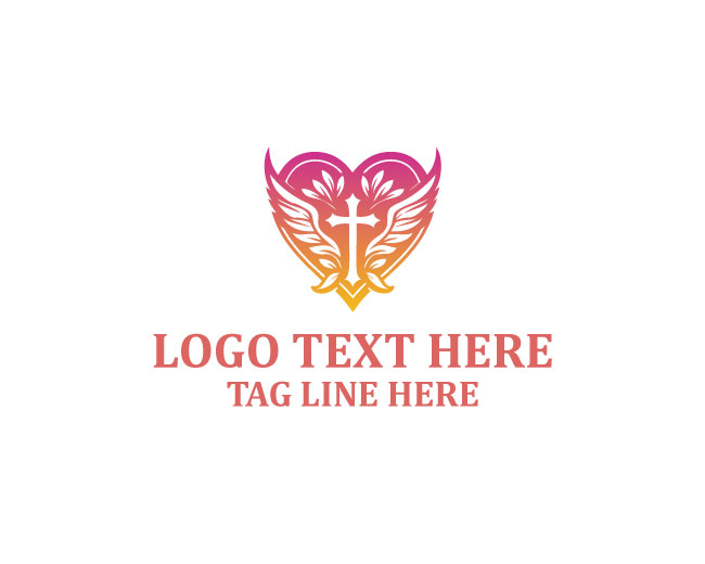  Wings Love Cross Divine Logo
