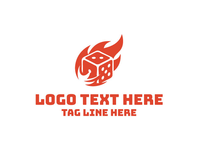 Fire Dice Burning Luck Logo