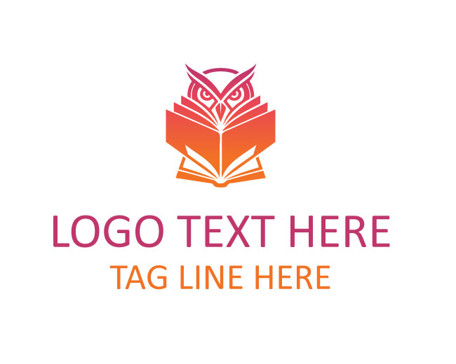 Owl Book Page Wisdom Logo