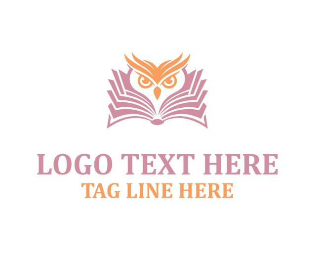 Owl Book Brain Wave Logo
