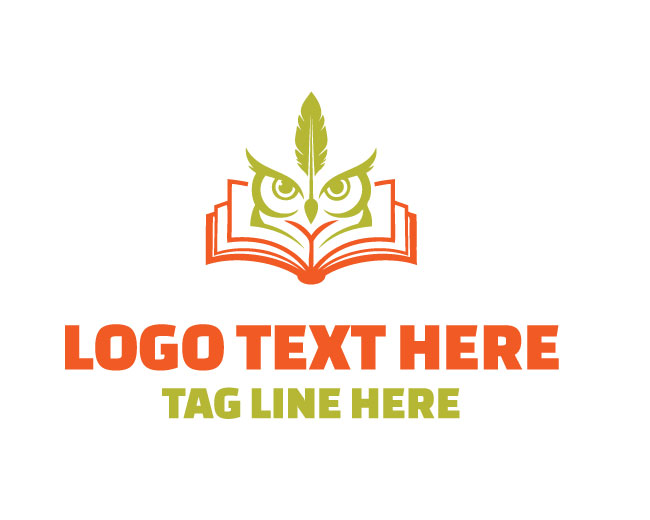 Owl Book Book Genius Logo