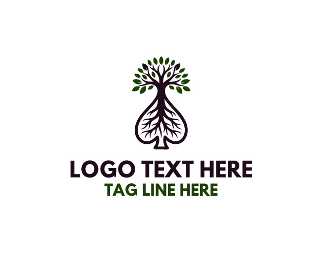 Spade Tree Bloom Root Logo