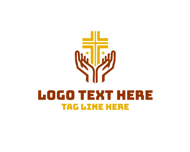 Church Hand Prayer Touch Logo
