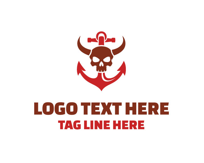 Maritime Skull Anchor Bone Logo