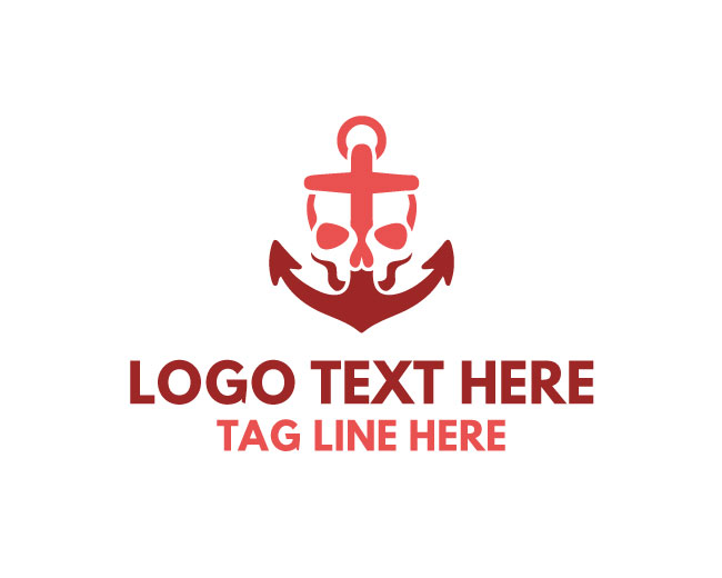 Maritime Skull Wave Captain Logo