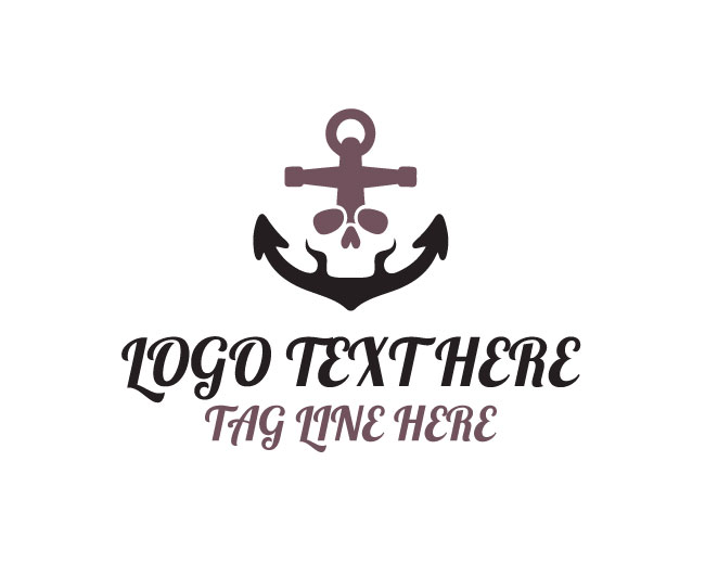 Maritime Skull Deep Anchor Logo
