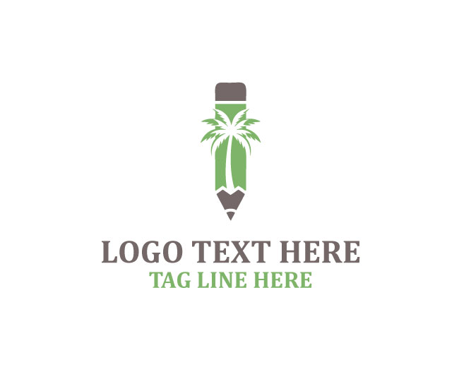Palm Art Island Brush Logo