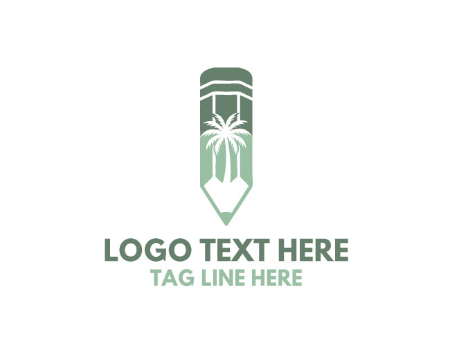 Palm Art Sunset Brush Logo