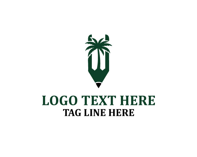 Palm Art Sun Palm Sketch Logo