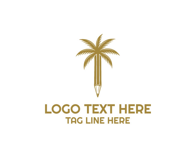Palm Art Ocean Leaf Logo