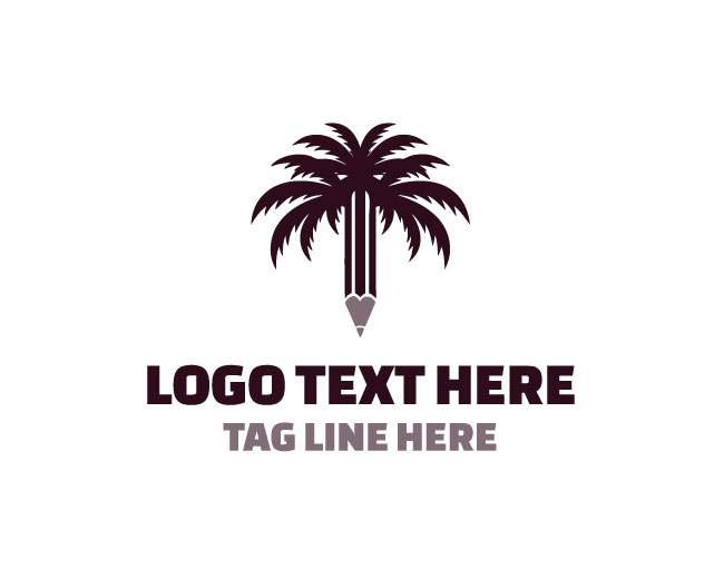 Palm Art Island Sketch Logo