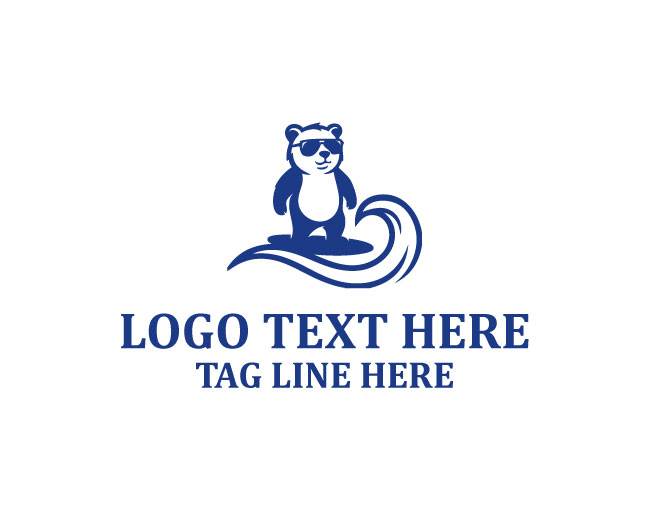 Surfing Bear Wave Board Logo