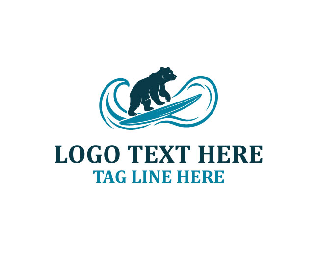  Surfing Bear Reef Board Logo