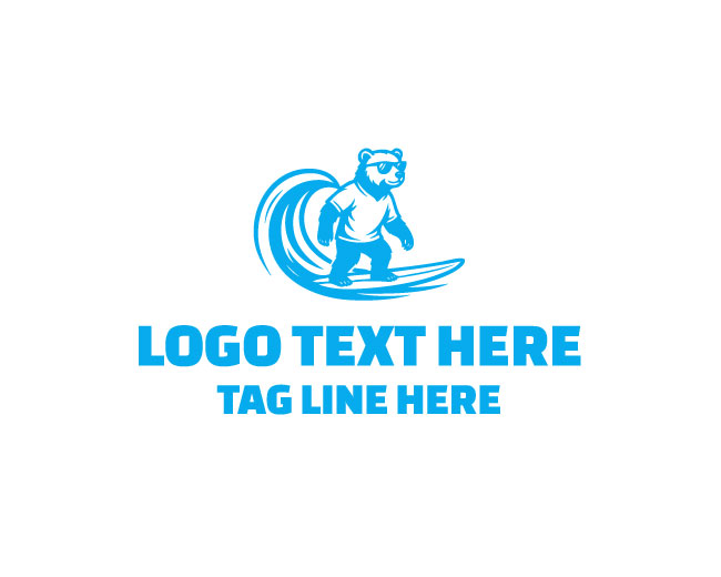 Surfing Bear Ocean Paddle Logo