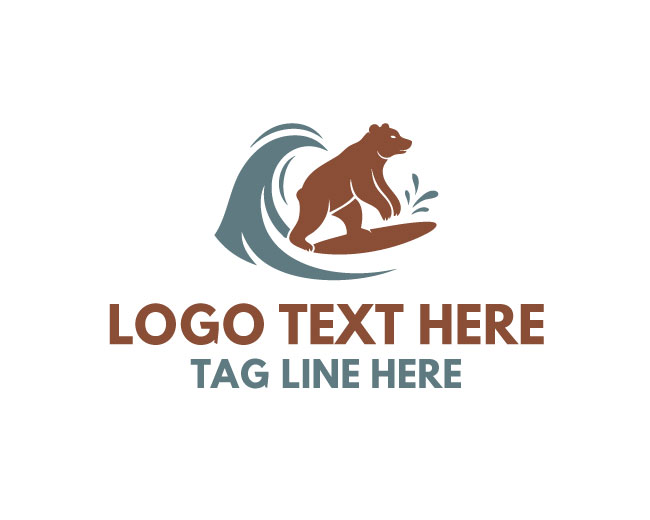 Surfing Bear Tidal Rush Logo