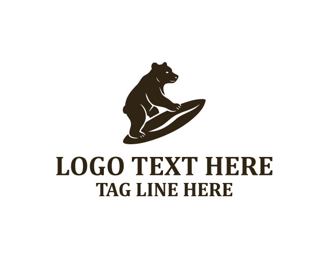 Surfing Bear Tide Hunter Logo