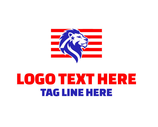 USA Lion Patriot Mane Logo