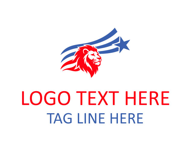USA Lion Flag Roar Logo