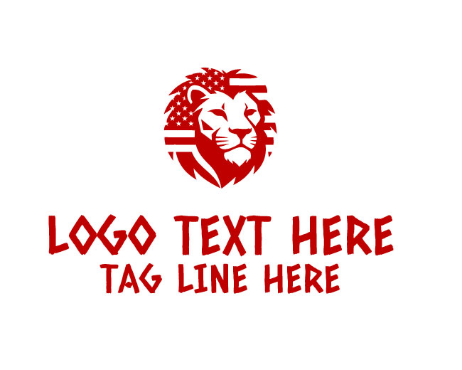 USA Lion Red Roar Logo