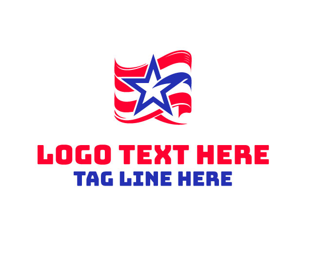USA Red White Blue Flare Logo