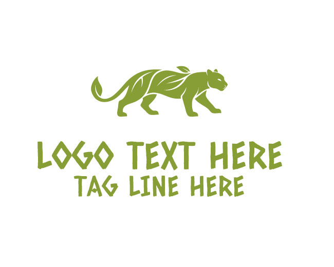  Leaf Panther Emerald Roar Nature Logo