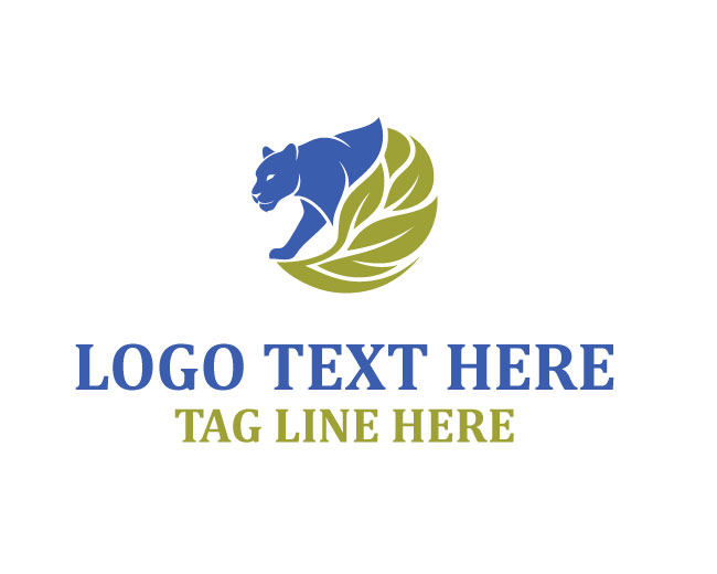 Leaf Panther Jungle Pulse Nature Logo