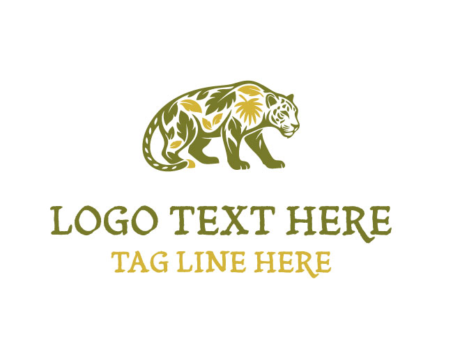  Leaf Panther Verdant Claw Nature Logo