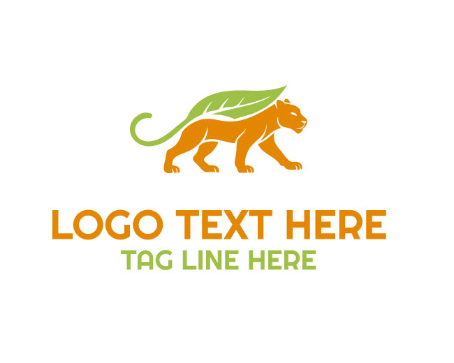 Leaf Panther Green Nature Logo