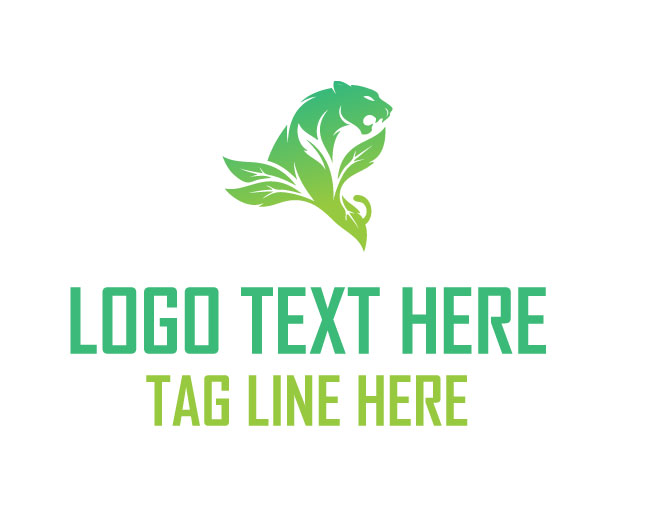 Leaf Panther Earth Roar Nature Logo