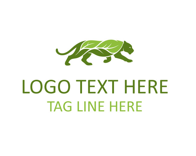 Leaf Panther Eco Track Nature Logo