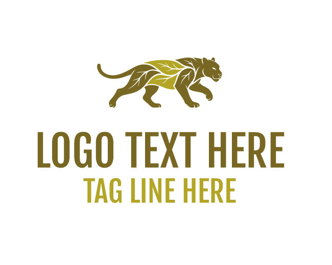 Leaf Panther Nature Shadow Logo