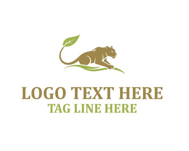 Leaf Panther Evergreen Claw Logo