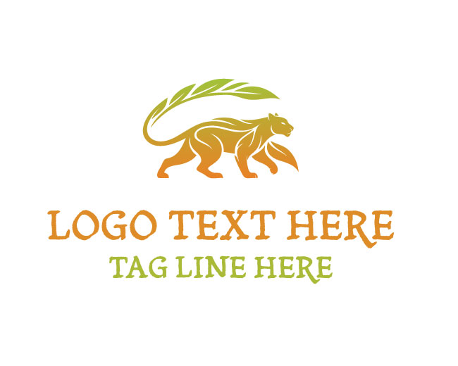 Leaf Panther Eco Wild Nature Logo