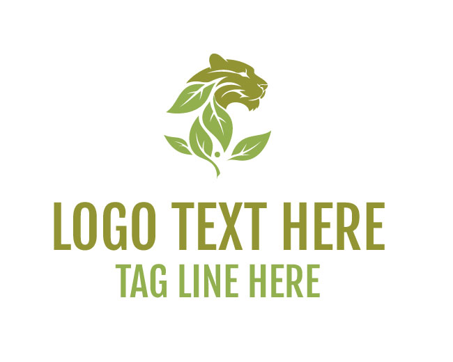 Leaf Panther Green Fang Nature Logo