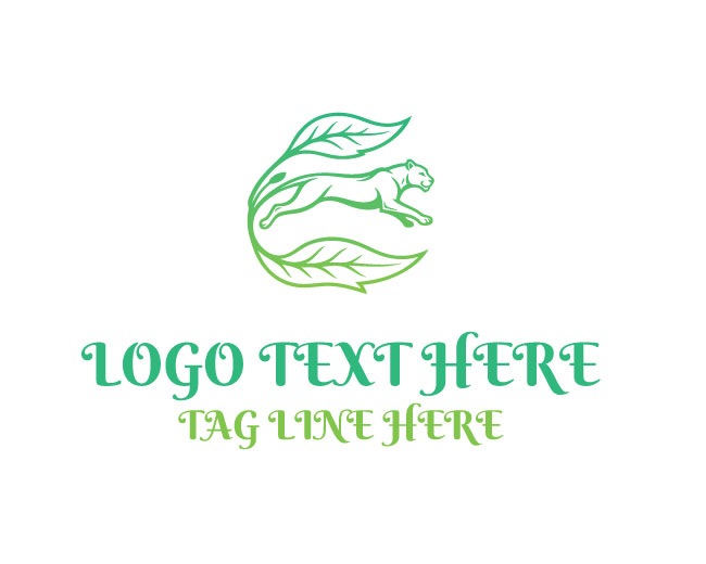 Leaf Panther Earth Vine Nature Logo