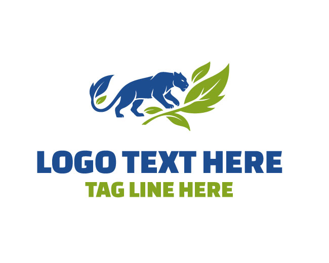 Leaf Panther Jungle Mist Nature Logo