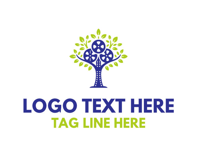 Movie Tree Story Leaf Logo