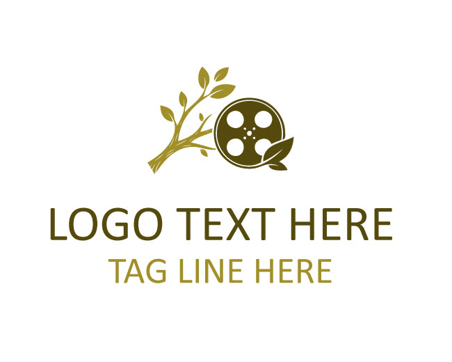 Movie Tree Cine Pulse Wood Logo