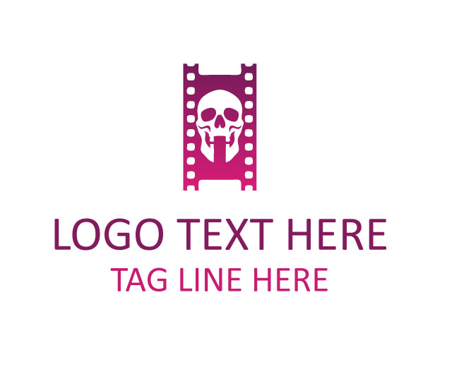 Skull Movie Reel Reaper Logo