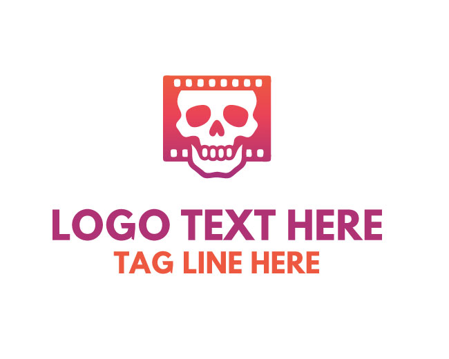 Skull Movie Cine Bone Logo