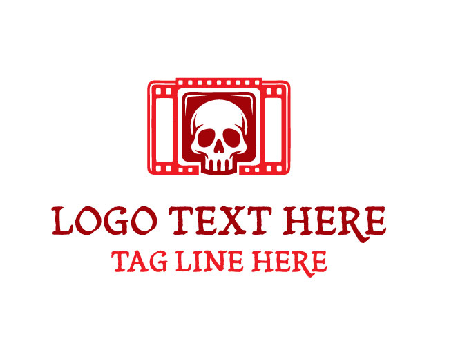  Skull Movie Cine Hollow Logo
