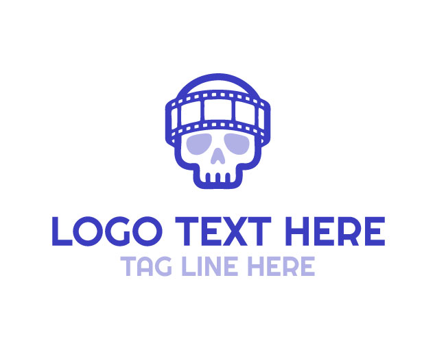 Skull Movie Reel Shade Logo