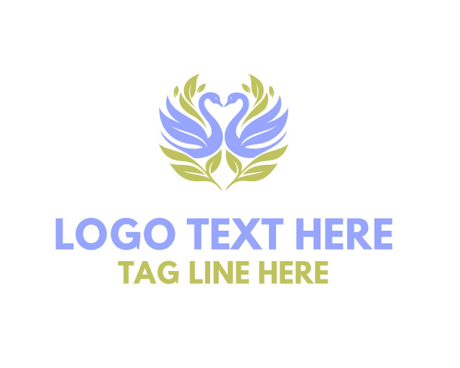 Twin Bird Leaf Sky Branch Logo