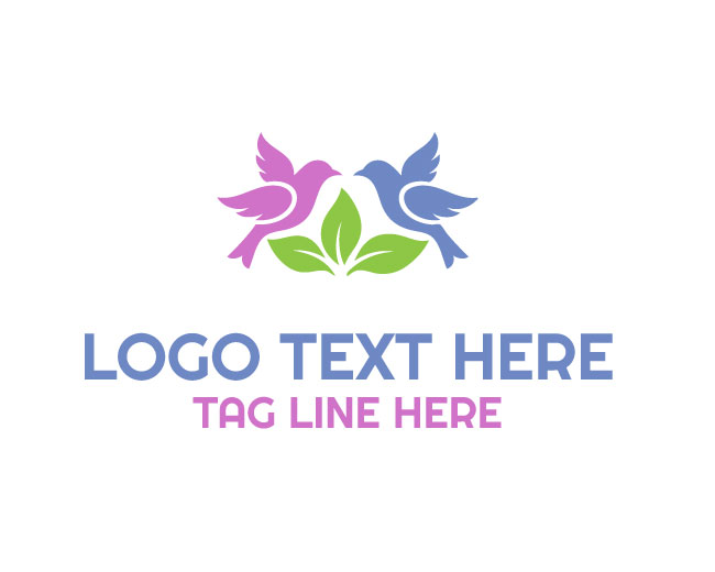 Twin Bird Leaf Sylvan Pair Logo