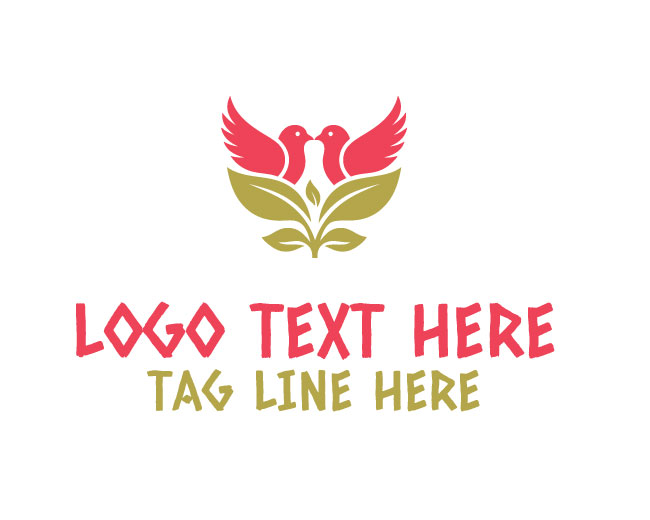 Twin Bird Leaf Balance Wing Logo