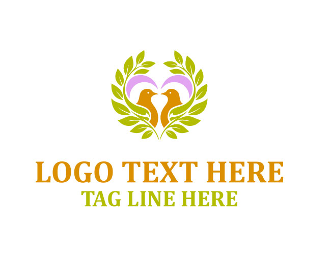 Twin Bird Leaf Leaf Horizon Logo