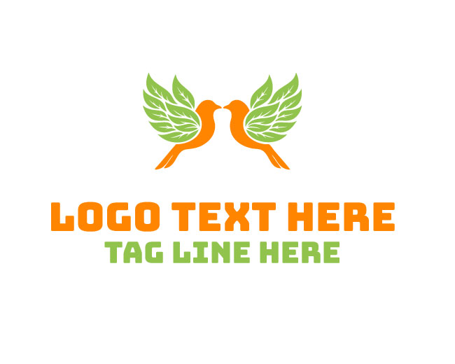Twin Bird Leaf Morning Pair Logo