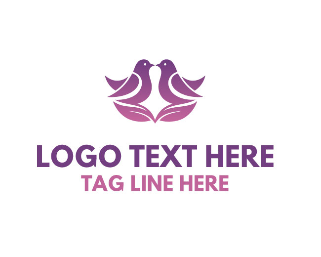 Twin Bird Leaf Forest Pair X Logo